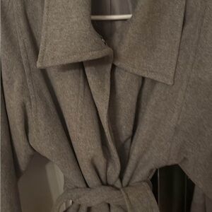 H&M Gray Wool-Blend Pea Coat with Belt